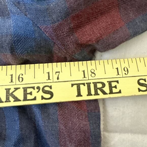 CLOTH STONE ANTHROPOLOGIE Dress Womens XS Blue Plaid Shift Ruffle Shoulder Fall - Picture 6 of 10